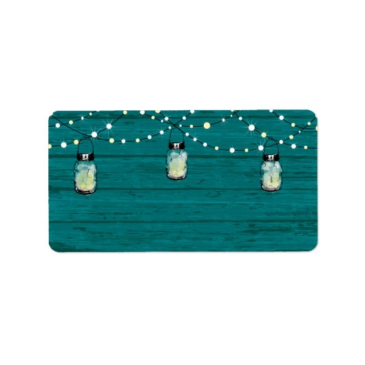 Étiquette Bois rustique pendage Mason jarres et Mariage d'éc (Devant)