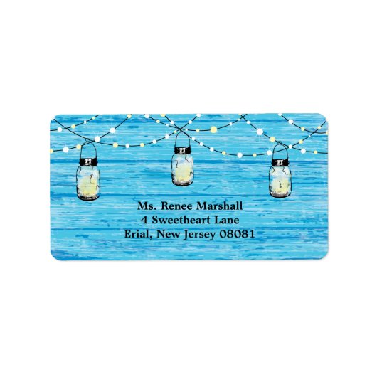 Étiquette Bois rustique pendage Mason jarres et Mariage d'éc (Devant)