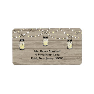 Étiquette Bois rustique pendage Mason jarres et Mariage d'éc