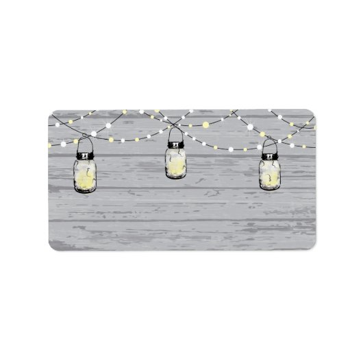 Étiquette Bois rustique pendage Mason jarres et Mariage d'éc (Devant)