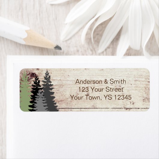 Étiquette Bois rustique Pin À feuillage persistant (En situation)