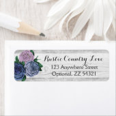 Étiquette Bois Rustique & Rose Shabby Chic Adresse de Retour (En situation)