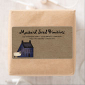 Étiquette Boite à saler primitive rustique Maison & Livraiso (En situation)