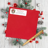 Étiquette Boîte aux lettres de Noël Floral Monogramme