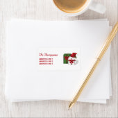 Étiquette Boîtes Cadeaux Blanches Et Vertes Avec Chapeau De (En situation)