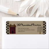 Étiquette Boîtier rouge primitif rustique (En situation)