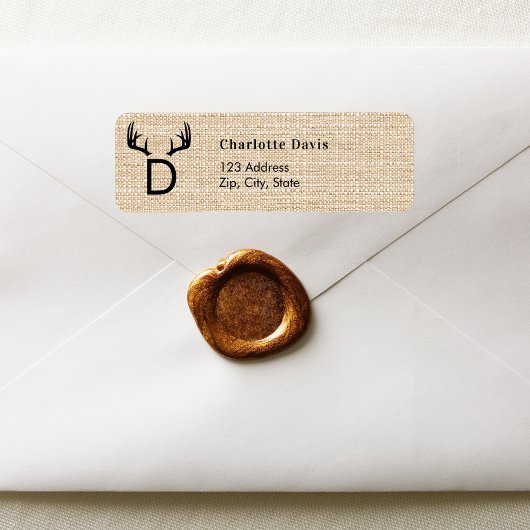 Étiquette Boîtiers de Noël monogramme retour adresse