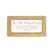 Étiquette Bokeh Sparkle Script Gold Parties scintillant Roun (Devant)