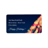 Étiquette Bokeh Tree Lights, Noël (Devant)