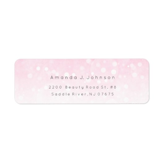 Étiquette Bokhe Lights Delicate Rose Ombre Adress (Devant)