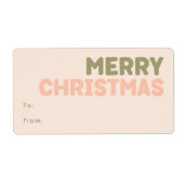 Étiquette Bold Modern Coral Joyeux cadeau de Noël rectangula (Devant)