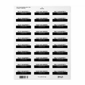 Étiquette Bold Modern look noir et blanc Adresse de retour (Feuille entière)