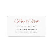 Étiquette Bold Modern Simple Merry et Bright Return Adresse (Devant)