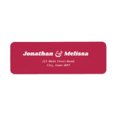 Étiquette Bold Retro Bright Viva Magenta Adresse du Mariage (Devant)