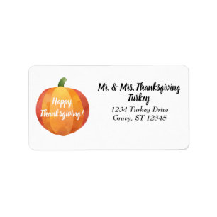 Étiquette Bon thanksgiving Citrouille Adresse de retour