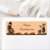 Étiquette Bon thanksgiving des enfants pèlerins (En situation)