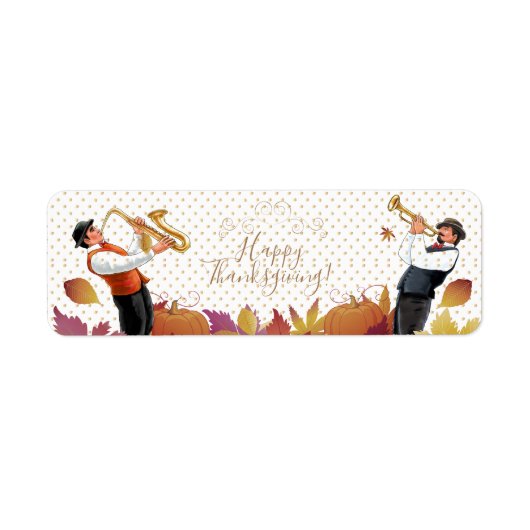 Étiquette BON THANKSGIVING ! Friendsgiving Jazz Music Retro (Devant)