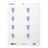 Étiquette bonbon de coton bleu (Feuille entière)