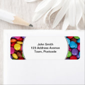 Étiquette Bonbons colorés arc-en-ciel (En situation)