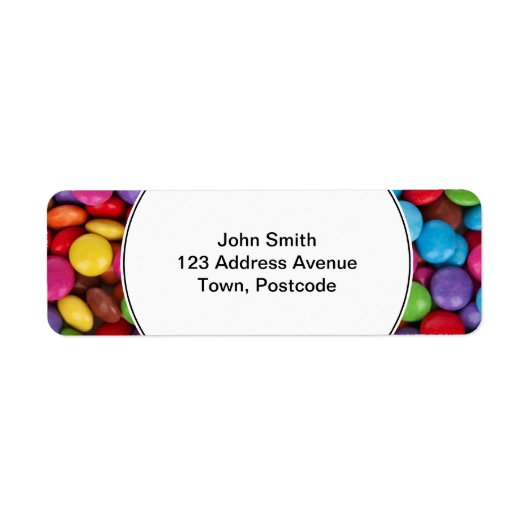 Étiquette Bonbons colorés arc-en-ciel (Devant)