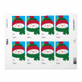 Étiquette Bonhomme de neige à de (Feuille entière)
