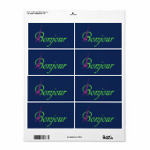 Étiquette Bonjour (Feuille entière)