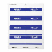 Étiquette Bonjour mon nom est — classique (Feuille entière)