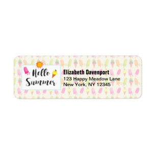 Étiquette Bonjour Popsicles d'été et crème glacée