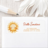 Étiquette Bonjour Soleil Adresse de Retour pour Baby Shower (En situation)