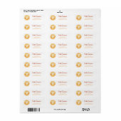 Étiquette Bonjour Soleil Adresse de Retour pour Baby Shower (Feuille entière)