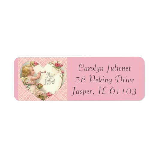 Étiquette Bonne année Angel Roses (Devant)