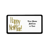 Étiquette Bonne année - Gold Text (Devant)
