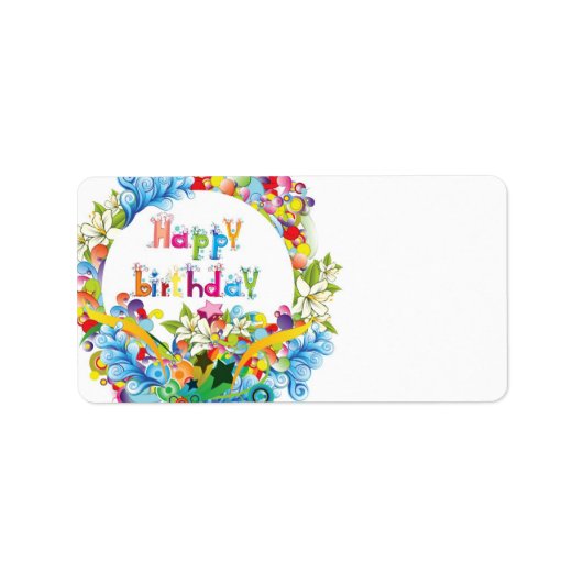 Étiquette Bonne fête d'anniversaire (Devant)