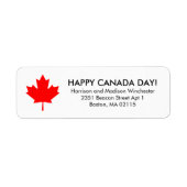 Étiquette Bonne fête du Canada Maple leaf rouge adresse pers (Devant)