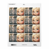 Étiquette Bonne fille anniversaire 01 (Feuille entière)