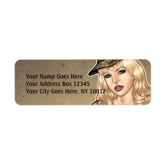 Étiquette Bonne fille avec une brosse à pistolet par Al Rio (Devant)