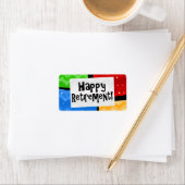 Étiquette Bonne retraite, Partie Carré de couleur primaire (En situation)