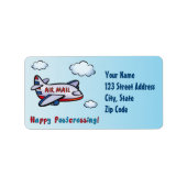 Étiquette Bonne traversée postale ! - Aéronefs. (Devant)