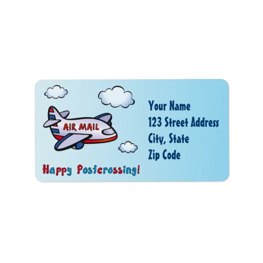 Étiquette Bonne traversée postale ! - Aéronefs. (Devant)