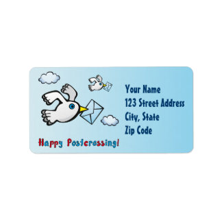 Étiquette Bonne traversée postale ! - Poste de pigeon.