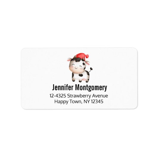 Étiquette Bonne vache dans un Casquette rouge mignon (Devant)