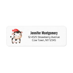 Étiquette Bonne vache dans un Casquette rouge mignon