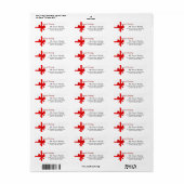 Étiquette Bonnes Fêtes à ruban rouge (Feuille entière)