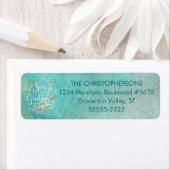 Étiquette Bonnes Fêtes d'aquarelle tropicale | Épée (En situation)