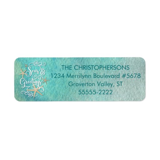 Étiquette Bonnes Fêtes d'aquarelle tropicale | Épée (Devant)