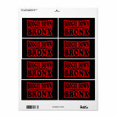 Étiquette Boogie Down Bronx, New York, (Feuille entière)