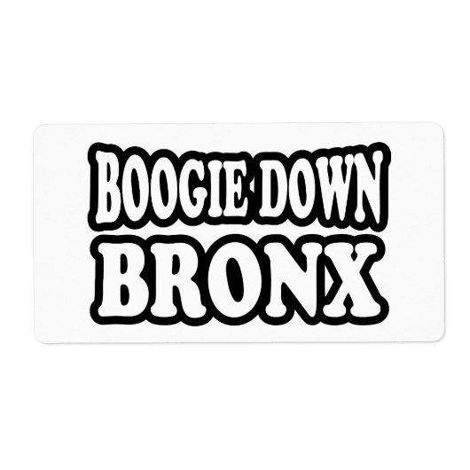 Étiquette Boogie Down Bronx, NYC (Devant)