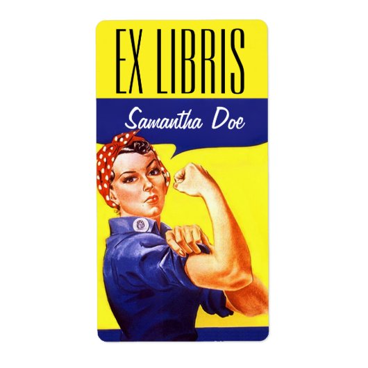 Étiquette Bookplate Rosie le Riveter Ce livre ex libris (Devant)