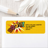 Étiquette BOOM Fun Retro Comic Book Pop Art Adresse (En situation)