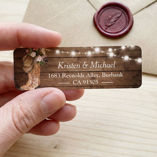 Étiquette Boots Floraux Rustiques Pays